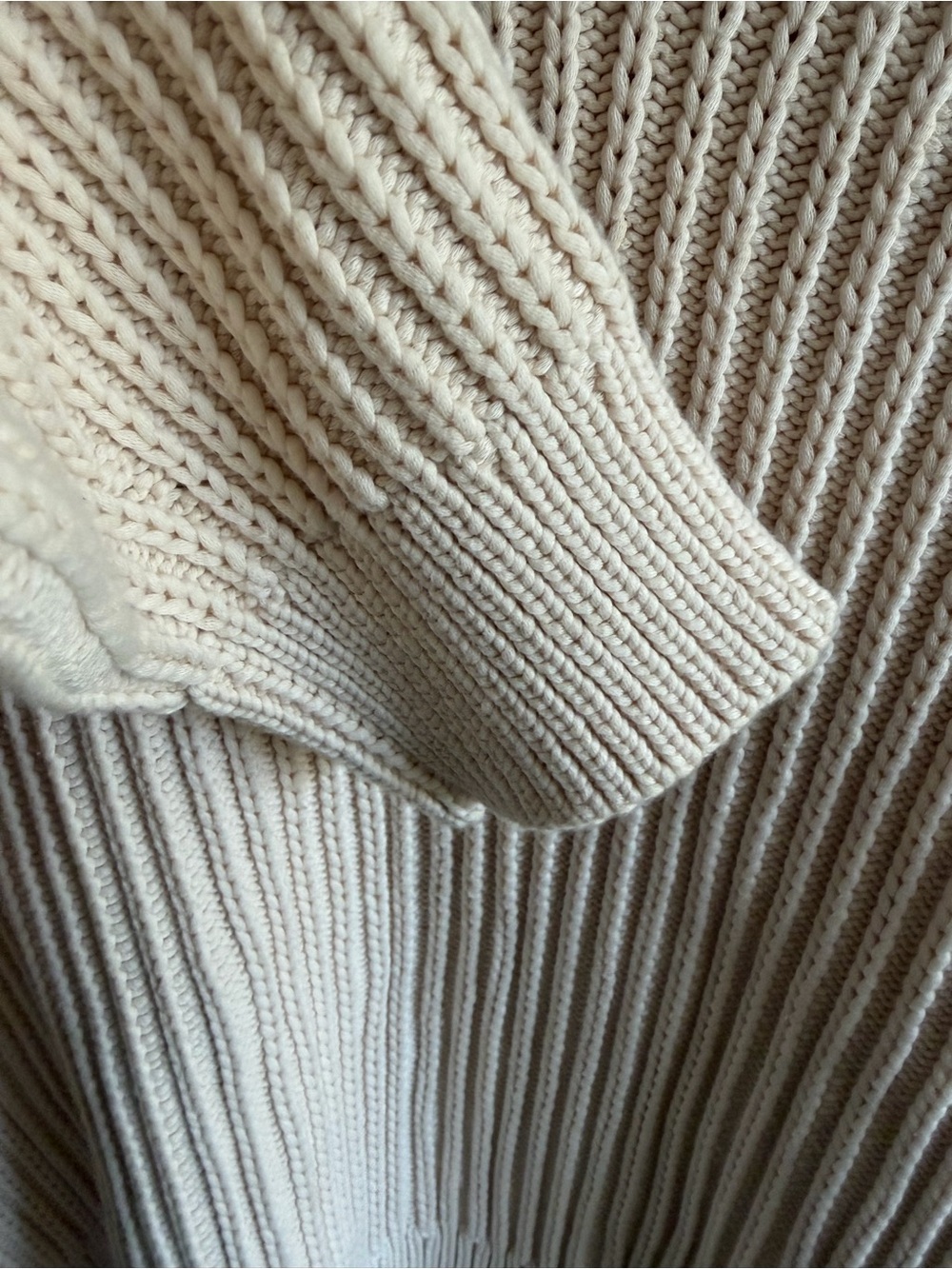 Acne Studios Cream Chunky Ribbed Cotton Knit Sweater Size S - Picture 5 of 9